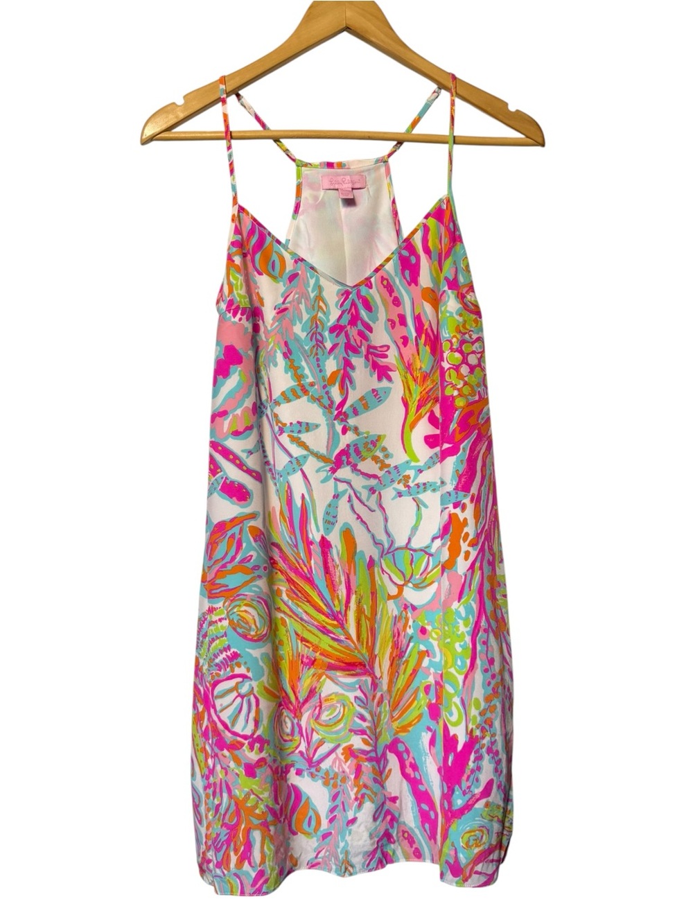 Lilly Pulitzer Dusk Resort White Scuba To Cuba Silk CDC Slip Dress XS